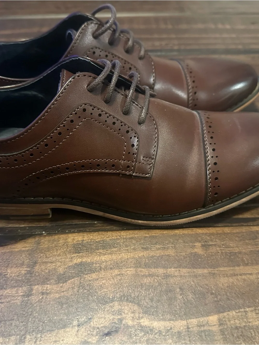 Boys' Classic Cap-Toe Dress Shoes - Brown